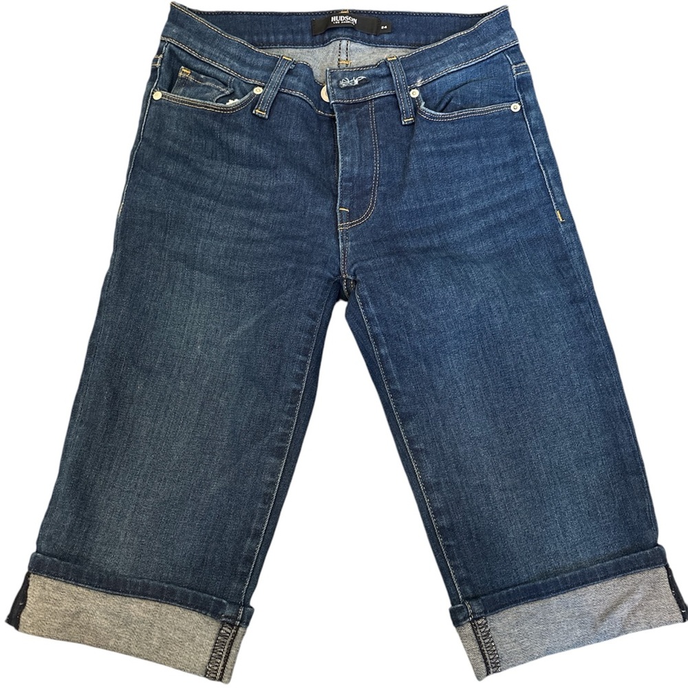 Hudson stretchy Bermuda Jean shorts.